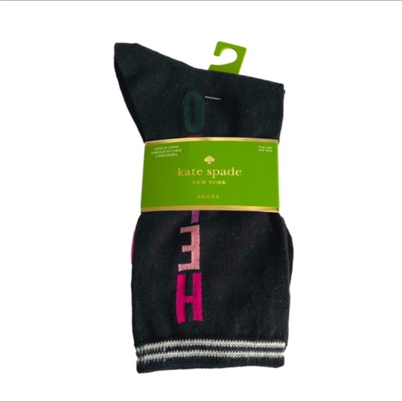 Kate Spade ♠️ HELLO Striped Crew Socks -3PK - Picture 10 of 16